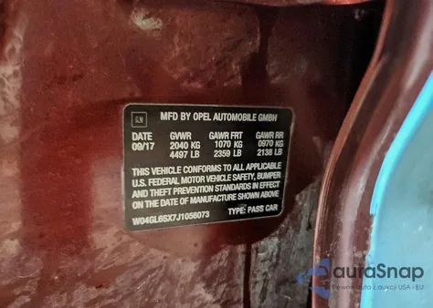 2018 Buick Regal Preferred from USA, damaged, VIN W04GL6SX7J1056073